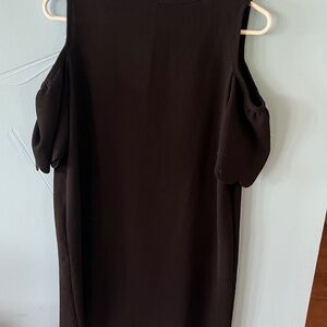Vanilla Bay Black Dress Cold Shoulder Scalloped Hey Size M